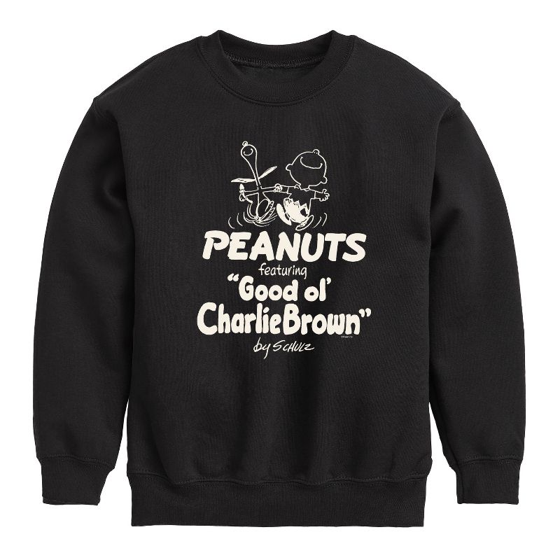 Boys' - Peanuts - Good ol' Charlie Brown Graphic Long Sleeve Fleece Sweatshirt