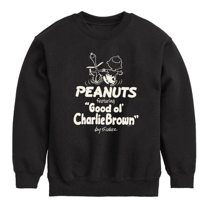 Boys' - Peanuts - Good ol' Charlie Brown Graphic Long Sleeve Fleece Sweatshirt