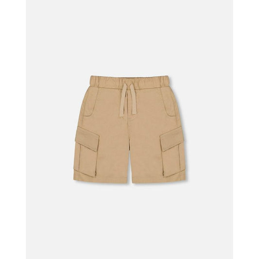 Deux par Deux Boy Parachute Cargo Pocket Shorts Light Beige