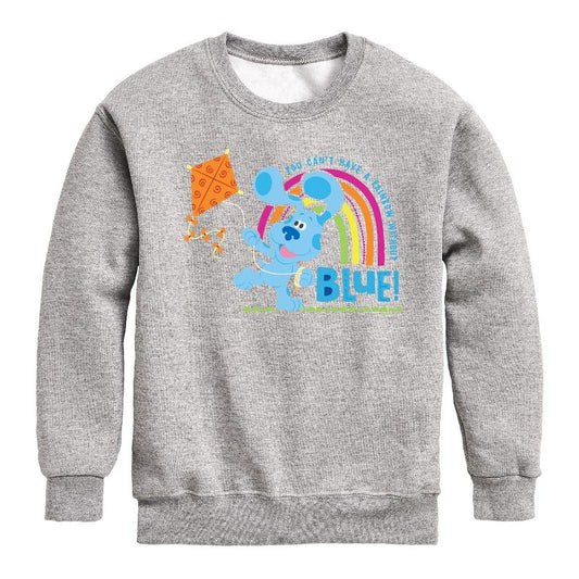 Boys' - Blue's Clues & You! - Can't Have Rainbow Without Blue Graphic Long Sleeve Fleece Sweatshirt