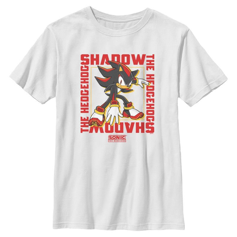 Boys Sonic the Hedgehog Shadow Text Frame T Shirt