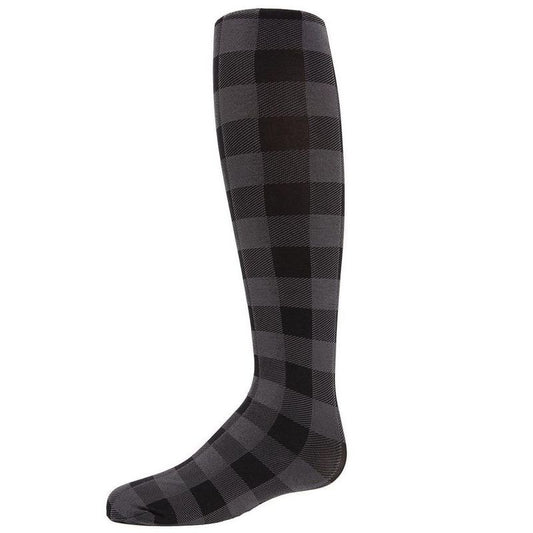 Memoi Girls' Checkerboard Plaid Opaque Tights