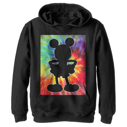 Boy's Disney Mickey Mouse Retro Tie-Dye Silhouette Pull Over Hoodie