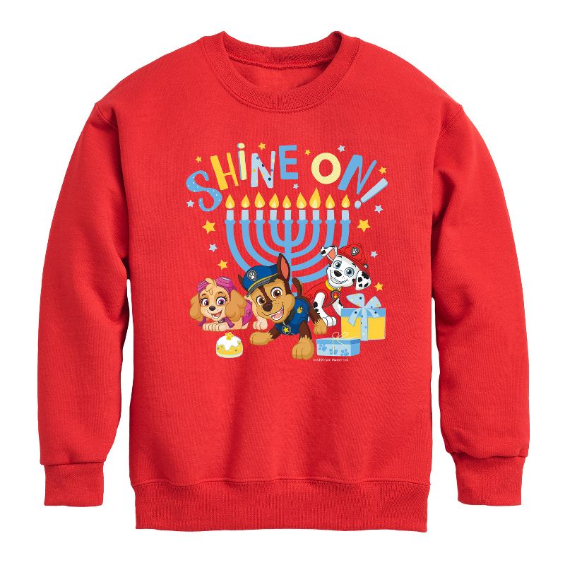 Boys' - Paw Patrol - Shine On Graphic Long Sleeve Fleece Sweatshirt