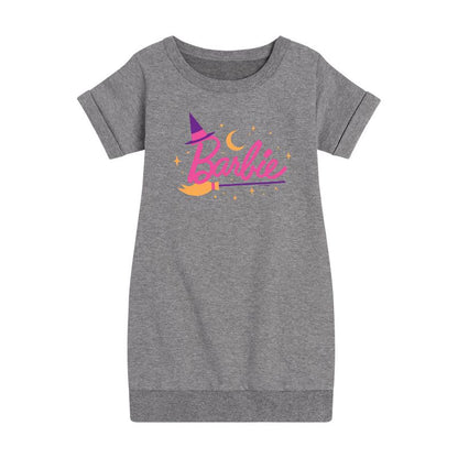 Girls' - Barbie - Barbie Witch Logo Graphic Short Sleeve Fleece Dress