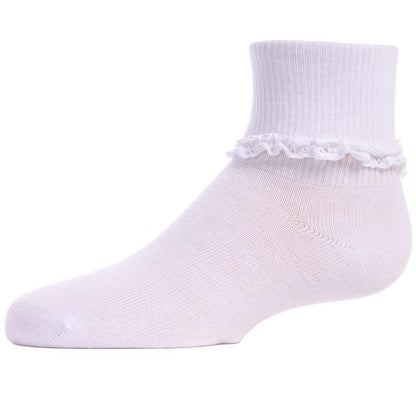 Memoi Kids Ruffle Eyelet Cotton Blend Anklet Socks