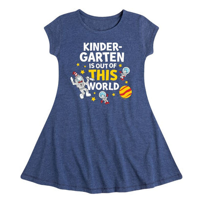 Girls' - Dr. Seuss - Kindergarten Out Of This World Fit & Flair Cap Sleeve Dress