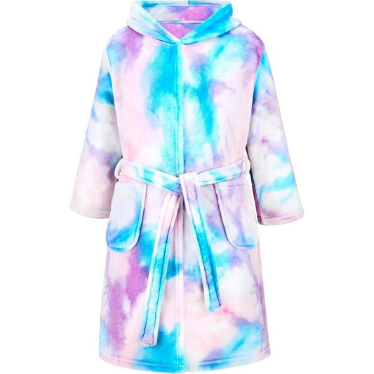 Joyfy Christmas Kids Light Purple Robes for Girls, Hooded Girls Bath Robe, Girls Christmas Pajamas