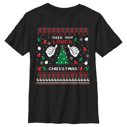 Boy's Lost Gods This Guy Loves Christmas Sweater Print T-Shirt