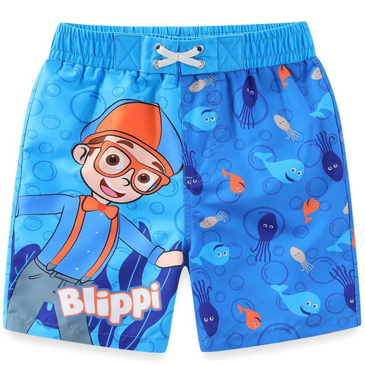 Blippi Boys UPF 50+ Swim Trunks Bathing Suit for Toddler and Big Kids - 3T
