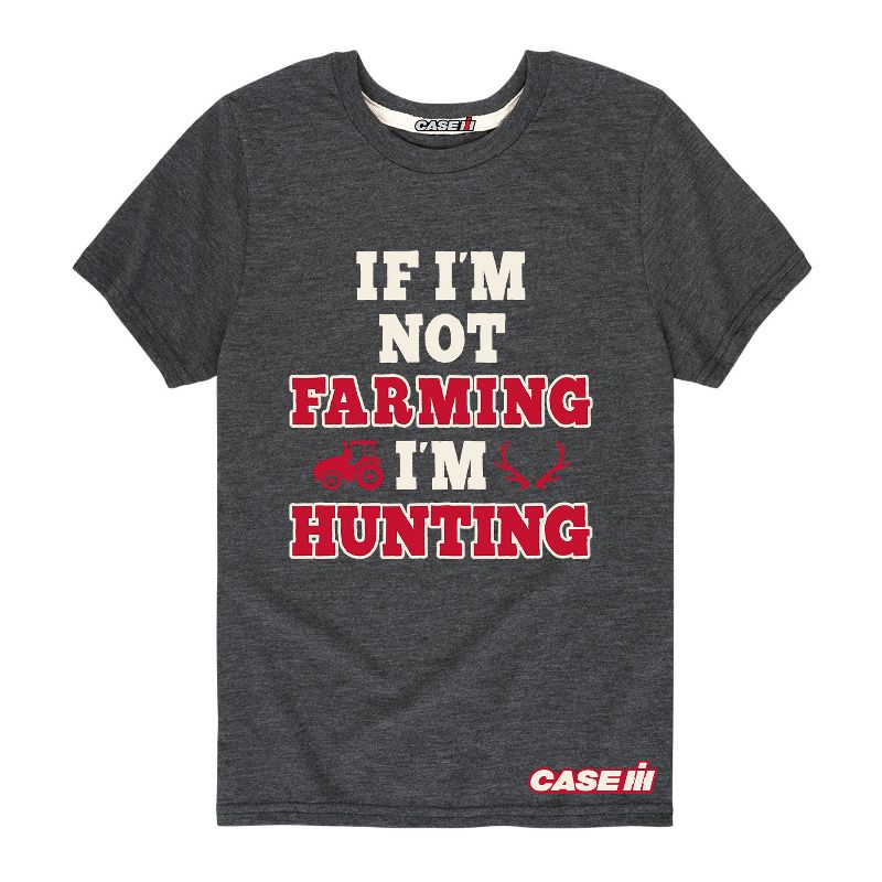 Boys' - Case IH - If I'm Not Farming Im Hunting Short Sleeve Graphic T-Shirt