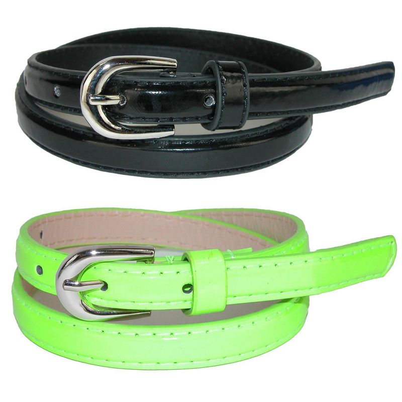 CTM Kid's Skinny Dress Belt (Pack of 2 Colors)