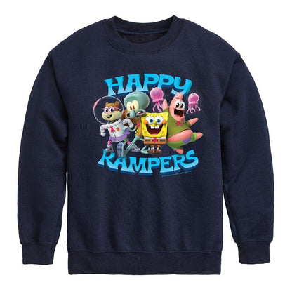 Boys' - SpongeBob SquarePants - Kamp Koral Happy Kampers Graphic Long Sleeve Fleece Sweatshirt