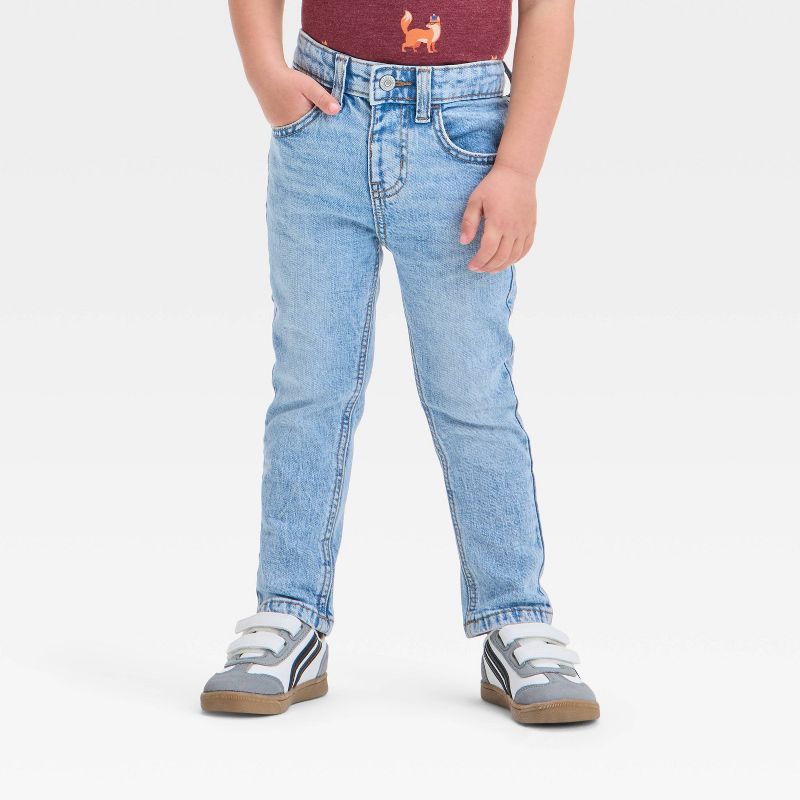 Toddler Boys' Button Front Slim Fit Denim Pants - Cat & Jack™