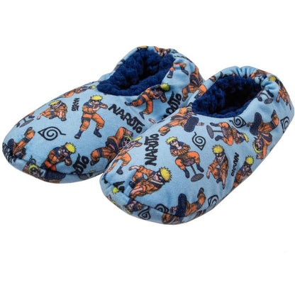 Naruto Shippuden Boys' Naruto Uzumaki Allover Design Plush-Lined Slippers