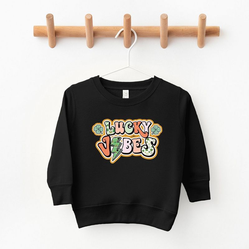 The Juniper Shop Lucky Vibes Lightning Bolt Toddler Graphic Sweatshirt