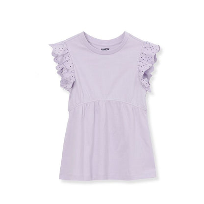 Lands' End Kids Flutter Sleeve Tiered Peasant Top