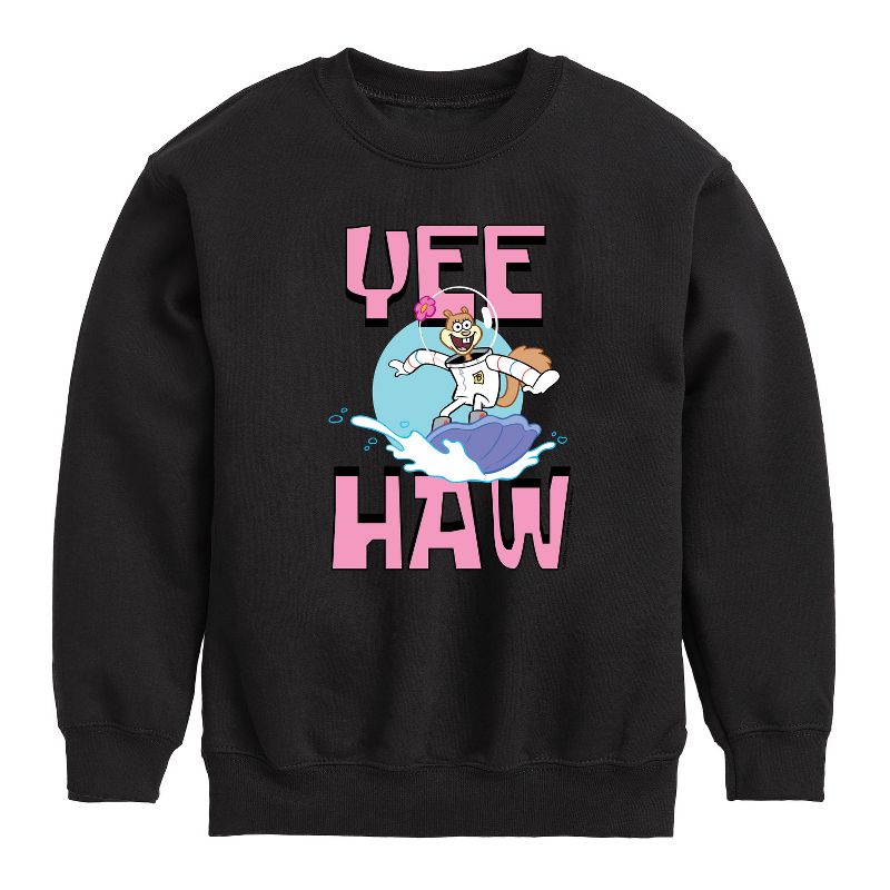 Boys' - SpongeBob SquarePants - Sandy Cheeks Graphic Long Sleeve Fleece Sweatshirt