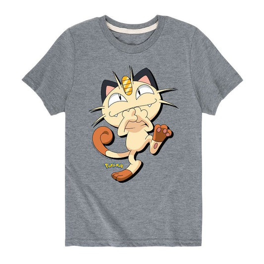 Boys' - Pokémon - Meowth Mischevious Laugh Short Sleeve Graphic T-Shirt