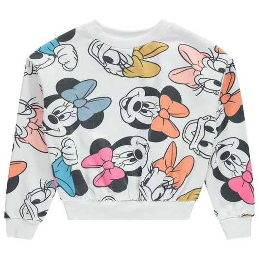سويت شيرت بناتي بياقة دائرية بتصميم ميكي ماوس - رياضي جامعي سويت شيرت بياقة دائرية - سويت شيرت ميكي وميني