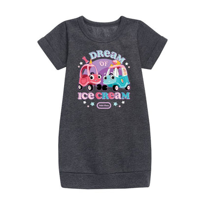 Girls' - Little Tikes - I Dream of Ice Cream Graphic Short Sleeve Fleece Dress