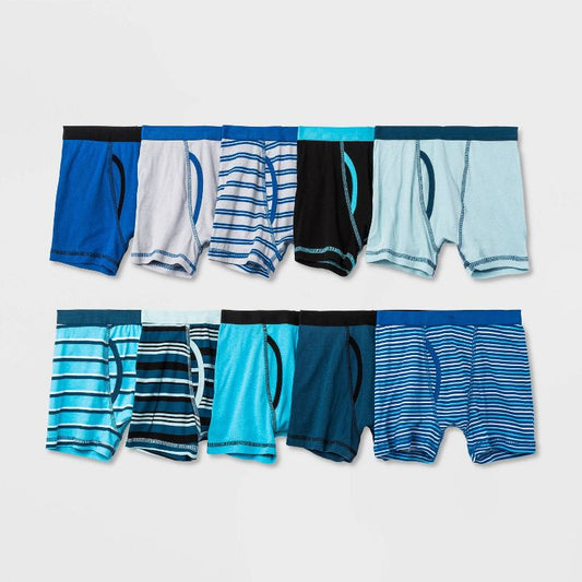 Boys' 10pk Striped Boxer Briefs - Cat & Jack™