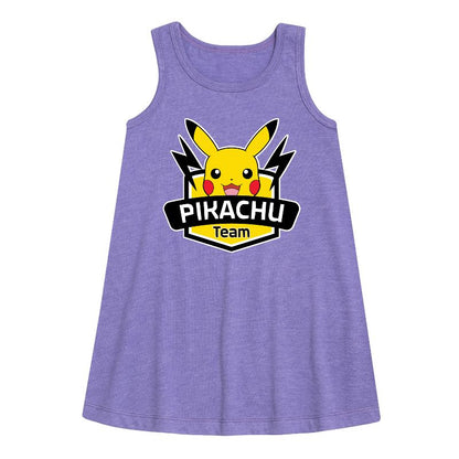 Girls' - Pokémon - Team Pikachu Graphic Sleeveless Aline Dress
