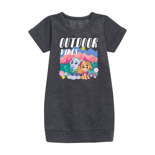 Girls' - Paw Patrol - Outdoor Vibes Graphic Short Sleeve Fleece Dress