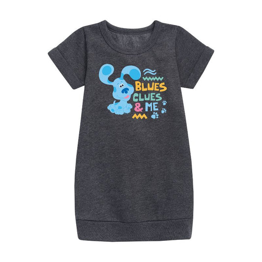 Girls' - Blue's Clues & You! - Blue's Clues & Me Graphic Short Sleeve Fleece Dress