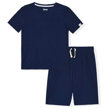 Sleep On It Boys 2-Piece Short-Sleeve Waffle Thermal Pajama Shorts Sleep Set