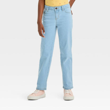 Girls' Mid-Rise Denim Straight Jeans - Cat & Jack™