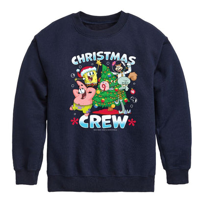 Boys' - SpongeBob SquarePants - Christmas Crew Graphic Long Sleeve Fleece Sweatshirt