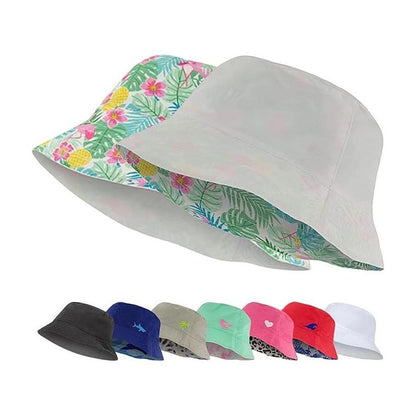 Addie & Tate Kids Reversible Bucket Hat for Girls & Boys, Packable Beach Sun Bucket Hat for Toddlers to Teens Ages 3-14 Years