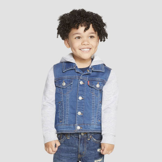 جاكيت Levi's® Indigo Trucker للأولاد الصغار - لون متوسط