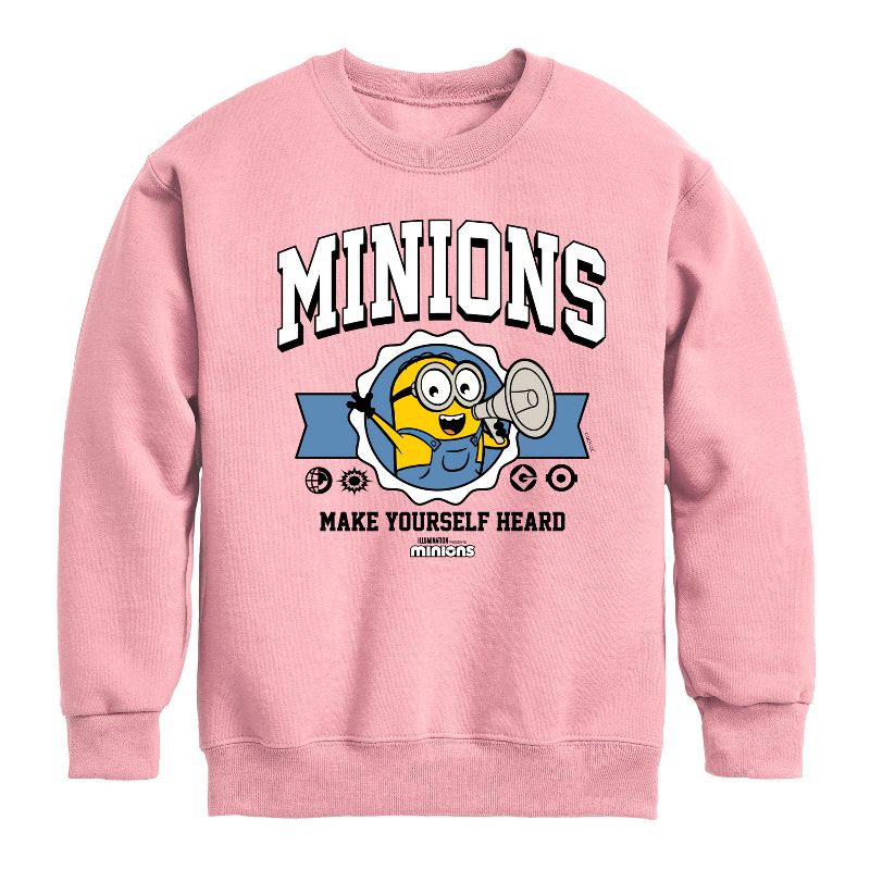 Boys' - Despicable Me Minions - Make Yourself Heard Graphic Long Sleeve Fleece Sweatshirt