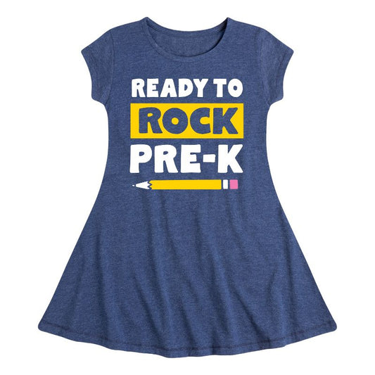 Girls' - Instant Message - Ready To Rock Pre-K Fit & Flair Cap Sleeve Dress