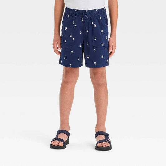 Boys' 'Above the Knee' Printed Pull-On Shorts - Cat & Jack™ Navy Blue