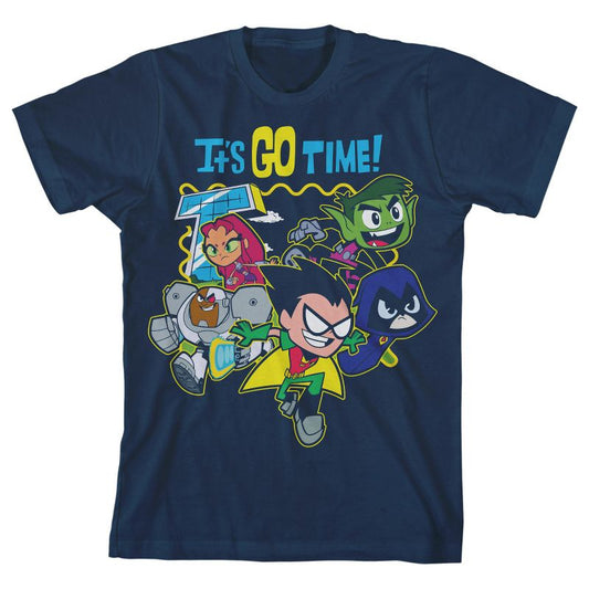 Teen Titans Go It's Go Time Main Characters Boy's Navy T-shirt