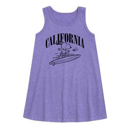 Girls' - Peanuts - California Graphic Sleeveless Aline Dress