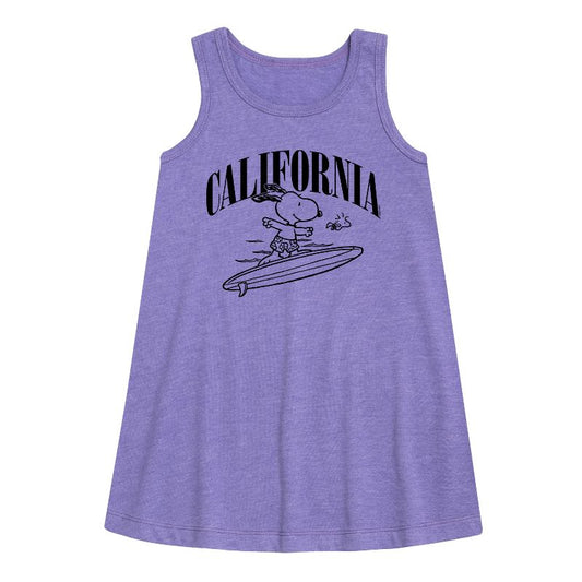 Girls' - Peanuts - California Graphic Sleeveless Aline Dress