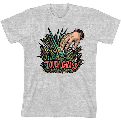 تي شيرت Labbing Touch Grass Gamer Nerd Youth برقبة دائرية وأكمام قصيرة