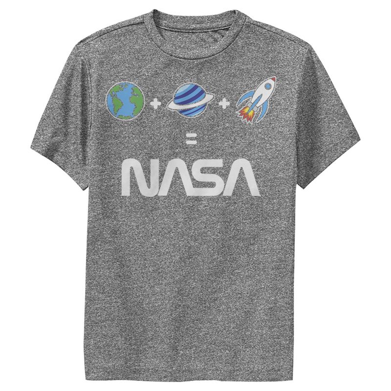Boy's NASA Emoticon Space Logo Equation Performance Tee