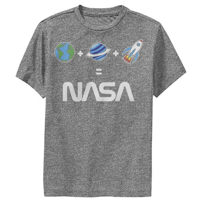Boy's NASA Emoticon Space Logo Equation Performance Tee