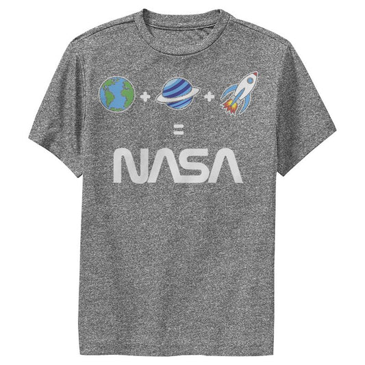 Boy's NASA Emoticon Space Logo Equation Performance Tee