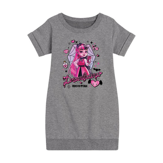 فستان دراكولاورا سبايدر ويبز الجرافيكي بأكمام قصيرة للفتيات من ماتيل