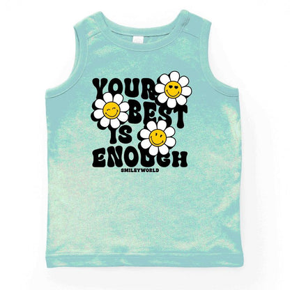 بلوزة بدون أكمام زهرية للشباب من متجر Juniper Shop SmileyWorld Your Best Is Enough