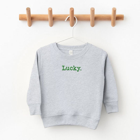 The Juniper Shop Embroidered Lucky Typewriter Toddler Graphic Sweatshirt