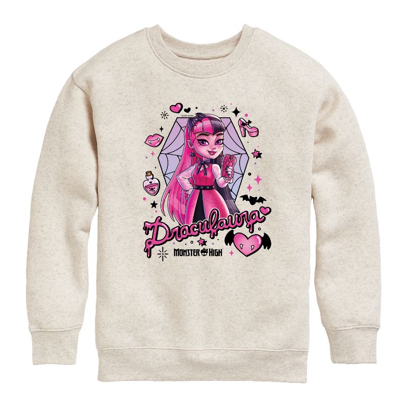 Boys' - Monster High - Draculara Graphic Long Sleeve Fleece Sweatshirt