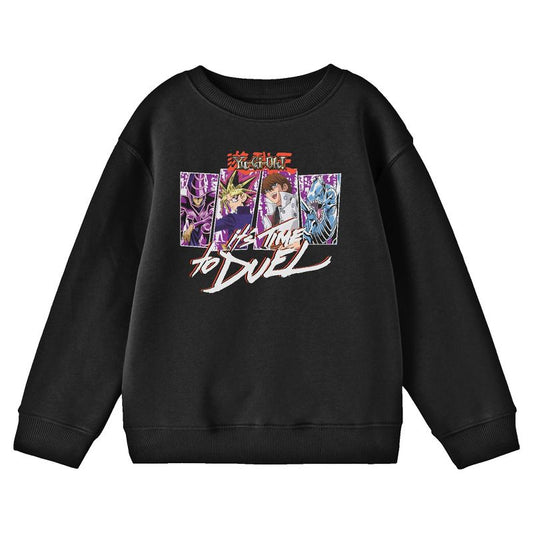 Yu-Gi-Oh It's Time To Duel Crew Neck Long Sleeve Youth Black Sweatshirt