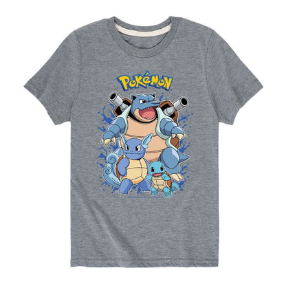 تي شيرت جرافيكي بأكمام قصيرة بتصميم بوكيمون سكويرتل وورتورتل بلاستويز إيفولوشن للأولاد